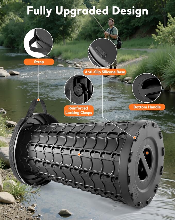 Portable Heavy Duty Collapsible Stool - Adjustable Stool for Camping | Wide Seat, 20.3'' Extra Tall, 1000 LBs Load Capacity, Retractable, Folding Chair for Fishing, Hunting & Outdoor