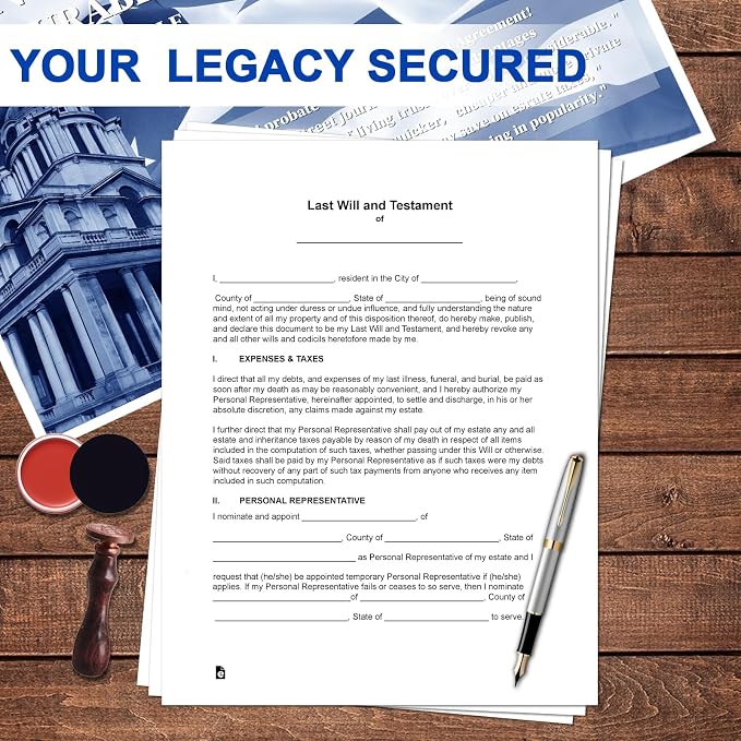 Legal Documents Kit, Durable Power of Attorney, Healthcare Directive and Last Will & Testament Forms, Self-Help Estate Planning Set
