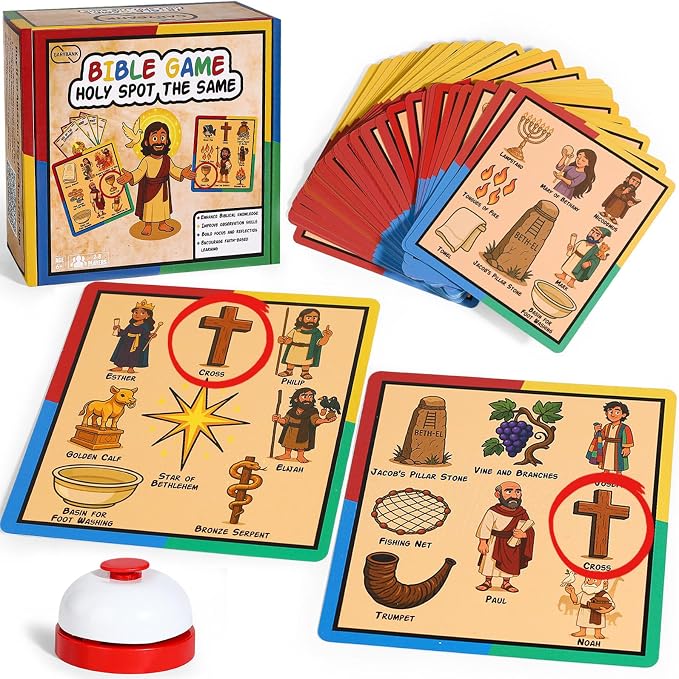 Garybank Bible Spot the Same Games for Seniors, Dementia Activity Kit with Large Visual Matching Cards & Story Cards, Easy Cognitive Game for Dementia Patients, Brain Training Gifts for Elderly
