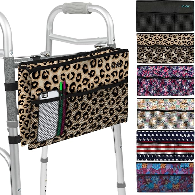 Vive Walker Bag - Accessories Wheelchair Basket Pouch (Water Resistant) - Seniors Caddy Accessory Attachment for Folding, Rolling Walkers - Carry Storage Carrier Tote - Lightweight, Universal Size