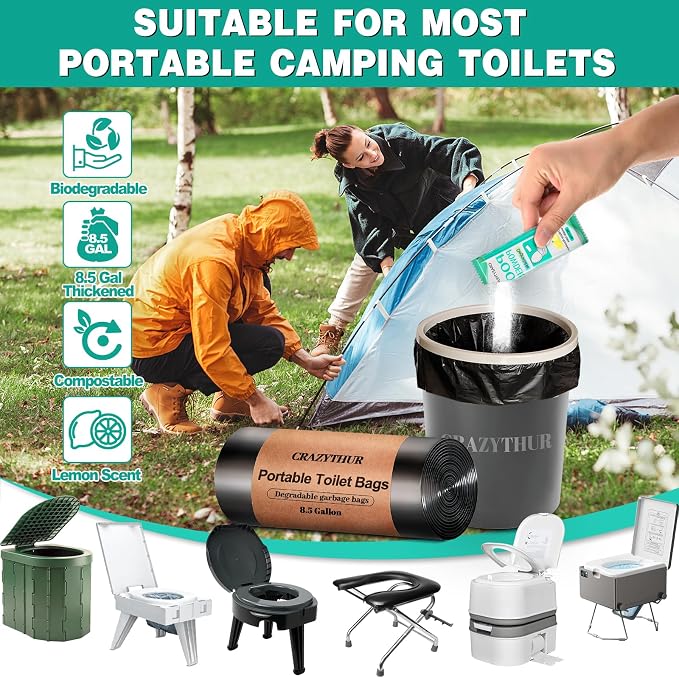 Poo Powder for Portable Toilet Gel Powder, Camping Toilet Gel | Pee Powder, Eco Toilet Gel for 650ml Urine/10g, Toilet Gel Powder for Outdoor Camping and Hiking
