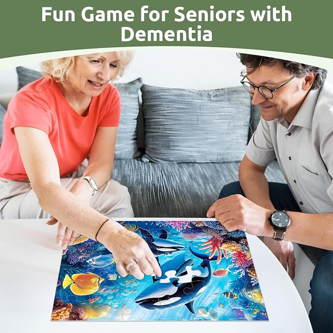 6 Pack 36 Large Piece Puzzles for Seniors, Dementia Alzheimer's Products Activities for Elderly Adults,Alzheimer’s Puzzle Memory Cognitive Games Easy Jigsaw Puzzle Gifts with 6 Storage Bags