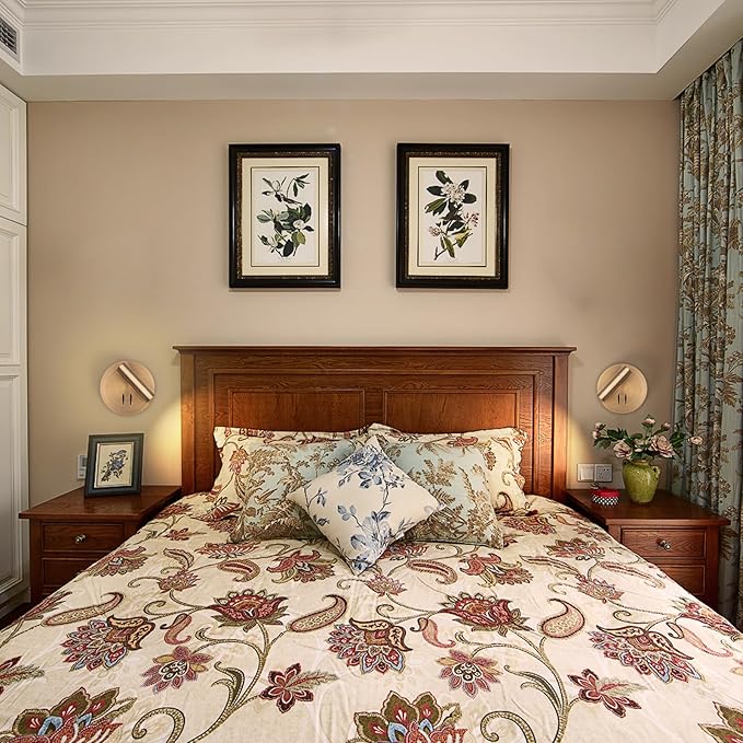 Wall Mount Reading Light for Bed, Backlight Night Wall Lamp, Hardwired Sconce with Switch, Adjustable Wall Sconce Surface Mount Book Reading Lamp,LED Wall Lighting for Bedroom Bedside Lamps (Bronze)