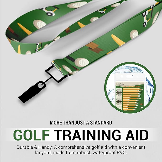 Sunsella Golf Club Range Chart & Golfing Rules Reference Guide | Club Yardage Distance Finder | Ideal Golf Bag Accessory & Golf Practice | Training Aids | Made in USA | Pocket Sized 3.54 in x 5.12 in