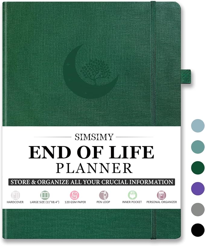 End of Life Planner, Guided Estate Planning Organizer Notebook, Final Arrangements Organizer for Beneficiary, Will Preparation, Last Wishes & Funeral Planning, In Case of Death Organizer, 8.4x11"