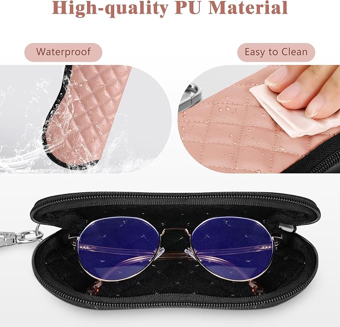 MoKo Sunglasses Soft Case Ultra Light Neoprene Zipper Eyeglass Case for Men Women