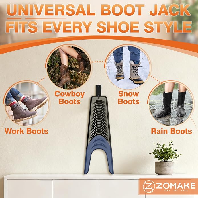 ZOMAKE Boot Jack, Boot Remover for Cowboy Boots | Boot Puller Take Off Helper Portable Bootjack Puller for Men Women, Durable Plastic, Shoe Protection, No Bend Over