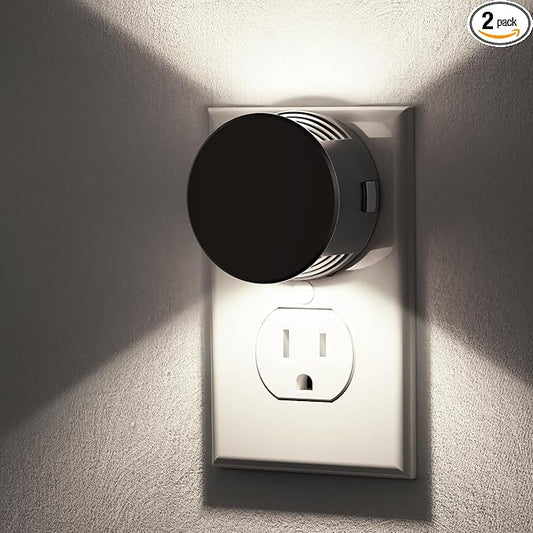 Briignite Night Lights Plug into Wall [2 Pack], Dusk to Dawn Sensor Nightlight, Brightness Adjustable, 5000K Daylight White, Dimmable Plug in Night Light for Bedroom, Hallway, Stairs, Kitchen