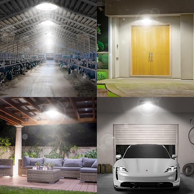 Solar Light Indoor Outdoor, 3000LM Solar Shed Light Rotation Design, Waterproof 5 Modes (2 for All Day Lighting) Motion Sensor, Remote for Barn Patio Chicken Coop Gazebo Garage-2 Packs