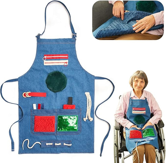 ODOXIA Fidget Apron for Elderly | Fidget Blanket for Dementia | Dementia Products for Elderly | Gift and Activities for Seniors with Alzheimer’s | Sensory Toys