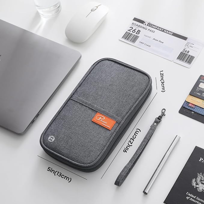 Family Passport Holder Organizer, RFID Blocking Travel Document Case, Lightweight Large Passport Cover Case Waterproof Bag Document Organizer for Women & Men