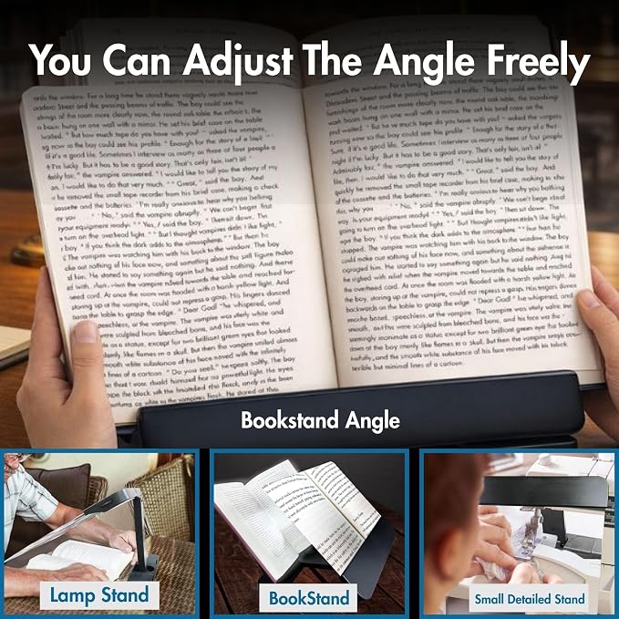 MAGNIPROS LED Page Magnifier with Stand – Full Page Lighted Magnifying Glass for Reading Small Print, Foldable & Adjustable Stand, Portable Magnifier Reduces Eye Strain for Seniors