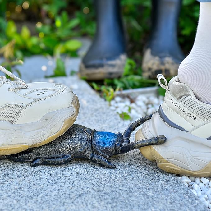Sungmor Cast Iron Beetle Statue Boot Jack, Vintage Heavy Duty Boot Puller, Cowboy Boot Remover Helper, Rustic Shoe Jack Remover for Work Boots, Garden Boots, Home and Garden Decor Statue