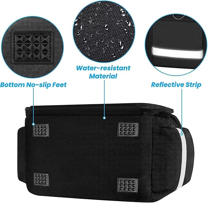 Mancro Medical Bag, Home Health Nurse Bag with Nonslip Bottom, Black | Large Capacity, with Removable Shoulder Strap, Water-Resistant Empty First Aid Organizer for Medical Student, Therapist