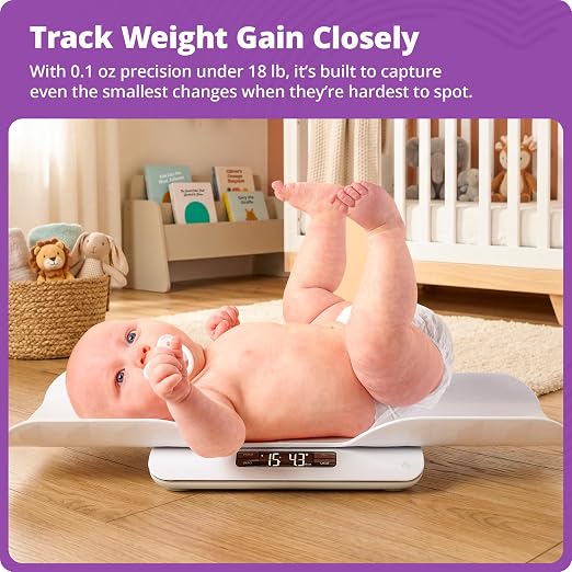 Greater Goods Smart Baby Scale – Bluetooth Digital Infant Scale for Newborns & Toddlers, Automatically Track Growth in gG Baby App, Accurate Even with Movement, 0.1 oz Precision Sensor, 66 lb Capacity