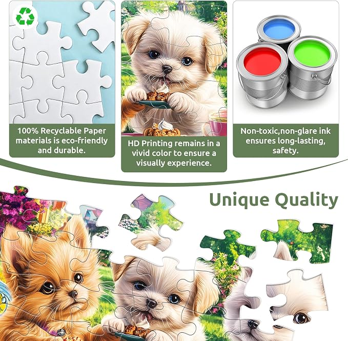 6 Pack 36 Large Piece Puzzles for Seniors, Dementia Alzheimer's Products Activities for Elderly Adults,Alzheimer’s Puzzle Memory Cognitive Games Easy Jigsaw Puzzle Gifts with 6 Storage Bags