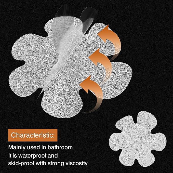 Original 24PCS Upgraded Gentle Bathtub Stickers Non-Slip, Safety Shower Treads Adhesive Appliques with Premium Scraper
