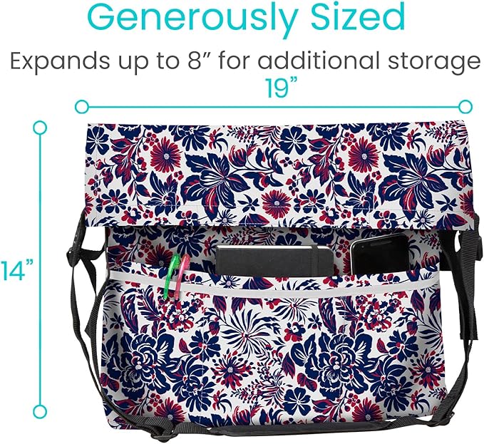 Vive XL Wheelchair Bag - Waterproof, Scratch-Resistant, Double-Stitched, Machine Washable Accessory for Adults, Seniors, 15 Colors - Storage Walker Backpack to Hang on Back of Wheel Chair
