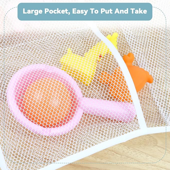yuntop Shower Organizer, 23.6x13 inch Mesh Shower Caddy with 4 Metal Loop Hook, 6 Pockets Hanging Organizer to Hold Shampoo, Soap, Loofah (2 Pack)
