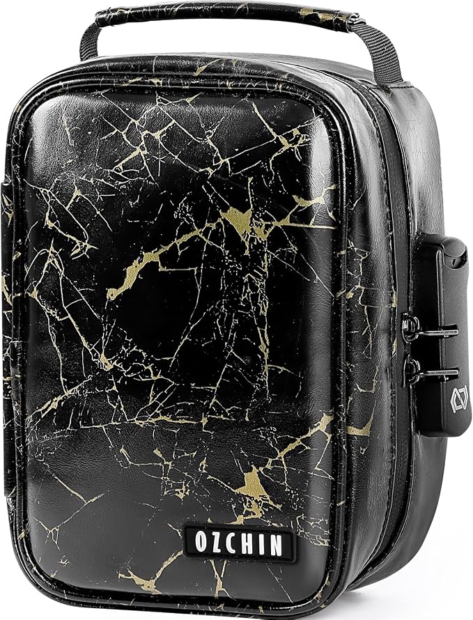 OZCHIN Smell Proof Bag with Combination Lock File Organizer Case Container Medicine Odorless Storage Lock Box Great Gift for Friend