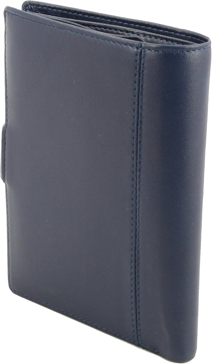 Genuine Sheep Leather Smart Family Size Passport Travel Wallet/Holder - (Blue)