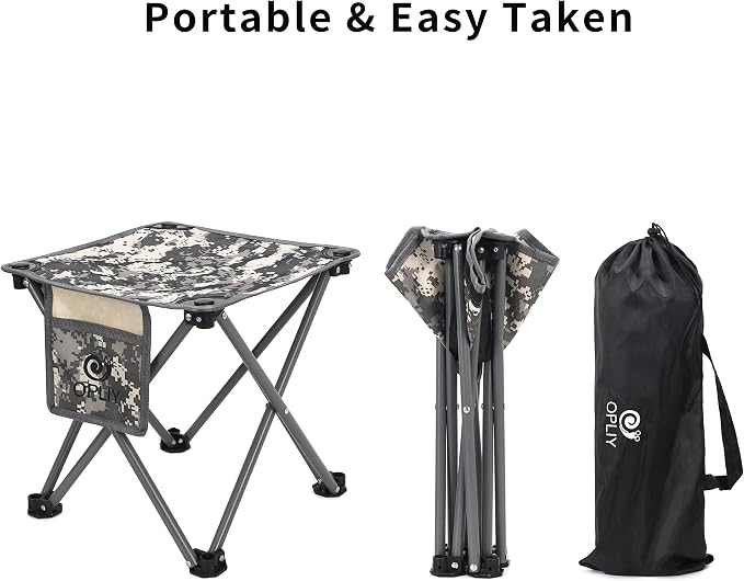 Camping Stool 2 Pack,13.5 Inch Portable Folding Stool for Outdoor Gardening and Beach Hiking Fishing,Foot Stool with Carry Bag (Camouflage)