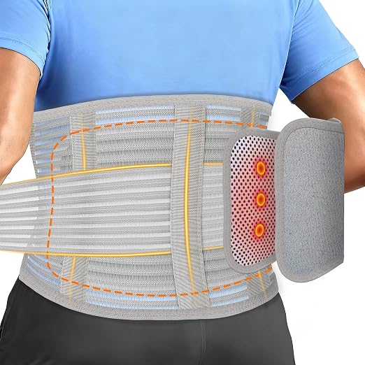 Back Support for Low Back Pain, Waist Support Back Support belt, for Scoliosis and Lumbar Disc Herniation, Thin Mesh Fits the Waist and is Suitable For Men and Women (Gray, Medium)