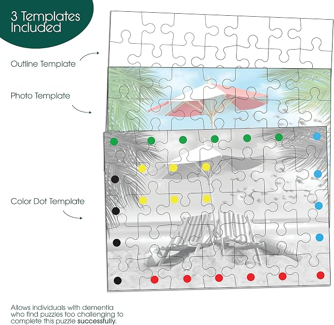 Keeping Busy Beachfront Dementia Puzzles Activities for Seniors | Alzheimer Products for Elderly Patients | Fun Memory Game Toy & Cognitive Brain for Senior Citizens w/Memory Loss or Alzheimers 35 PC