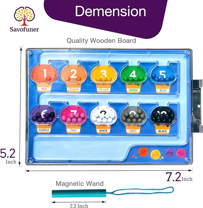 Memory Game for Senior, Dementia Activity Alzheimers Products for Elderly | Wooden Handhold Easy Magnetic Color & Number Activities for Parkinson Patients, Memory Care Cognitive Puzzle Matching Board