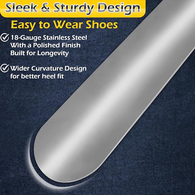 Home-X Chrome Shoe Horn - 31.5 Inch Metal Long Handle Shoe Horn - Shoe Horn Long Handle for Seniors, Pregnant Women and Adults - Extra Long Handled Shoe Horn for All Types of Shoes