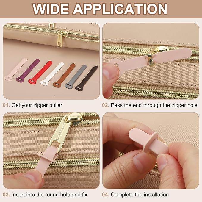 PATIKIL 15Pcs Leather Zipper Pull, 2.6" Replacement Zipper Puller Extender Backpack Luggage Sliders for Handbags Suitcases Bags Wallets Jackets Coats Pull Tabs, Dark Red
