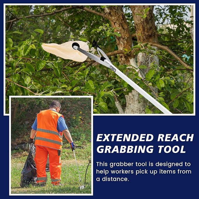 Sabary 10 Pack Suction Cup Reacher Grabber Heavy Trash Picker Grabber Tool, Long Handy Aids Nonslip Claw Reach Tool for Elderly Pick up Stick Arm Extension Litter Picker(Blue,43 Inch)