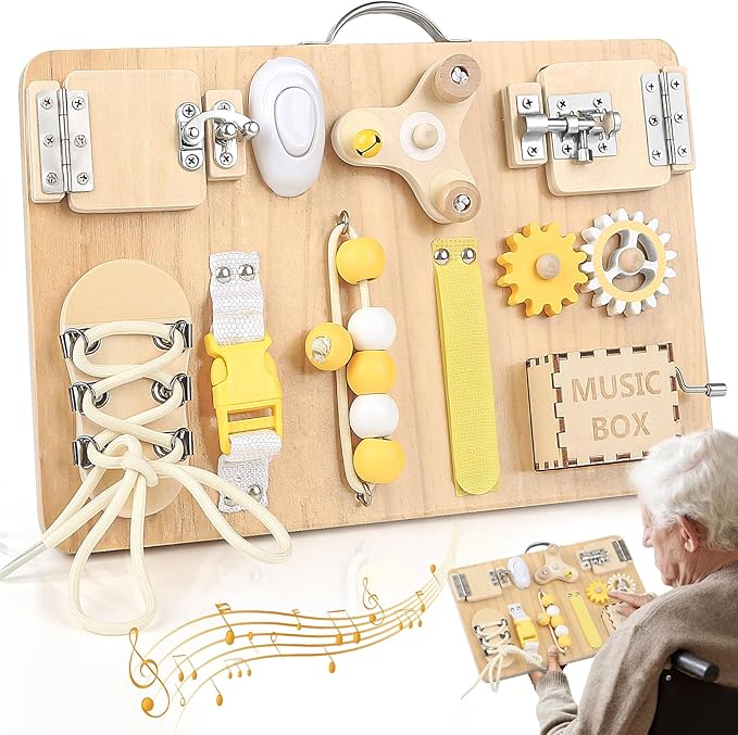 Joyreal Fidget Busy Board for Adults with Dementia,Engaging Alzheimers Products & Dementia Activities for Seniors,Assistance Products Elderly Patients - Gift Toys for People with Alzheimers