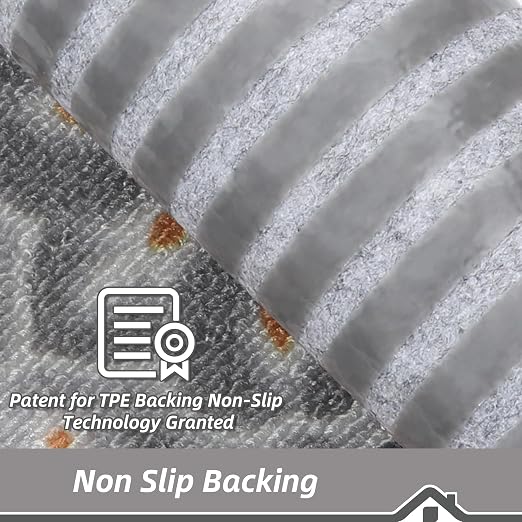 BEQHAUSE Stair Treads for Wooden Steps, 8"X30", 4pcs, Grey/Orange | Non-Slip Machine Washable Carpet Stair Treads, TPE Backing, 100% Polyester, Soft Indoor Stair Runner for Kids Elders and Pets