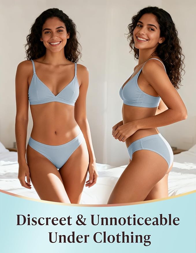 AIRCUTE Washable Leak Proof Incontinence Underwear for Women Absorbency Bladder Control Briefs 70ML,5 Pack (2XL,5 Colors)