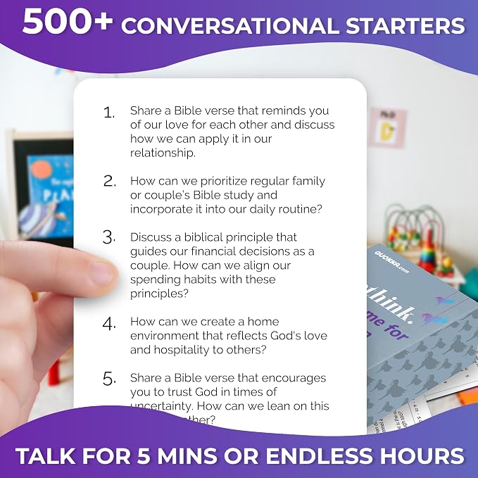 Quokka Conversation Cards Game - Fun Talking Board Game for Family Night | Christian Couples Edition - Religious Gift - Relationship Connection - Great Board Game for Married Husband and Wife