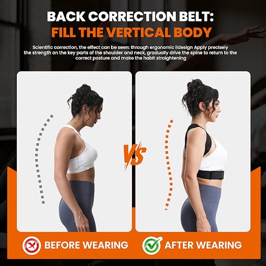 Posture Corrector for Men and Women, Breathable Back Brace, Lumbar Support, Super Lightweight Posture, Neck, Shoulders and Back, Straight Shoulders (X-Large)