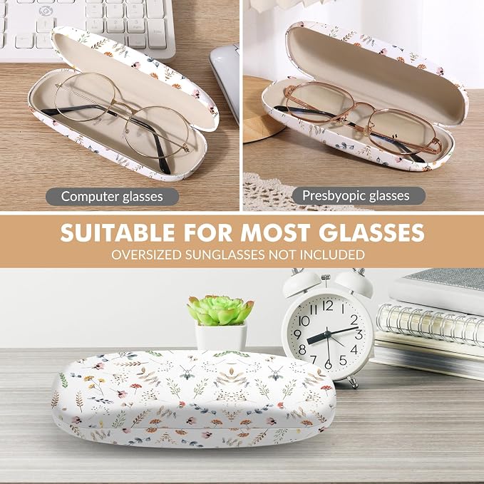 Glasses Case Hard Shell,Portable Protective Eyeglasses Case, Eyeglass Holder Box with Cleaning Cloth, for men women