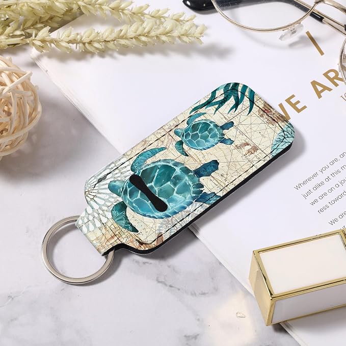 Cute Chapstick Holder Keychain,Lipstick Neoprene Clip-on Lip Balm Holder for Woman
