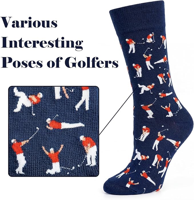 Homsolver Golf Socks for Men - Funny Gift for Dad, Golf Accessories for Men, Novelty Birthday Gifts for Golfers, Angry Golfing Apparel, Size 8-12
