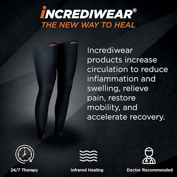 Incrediwear Leg Sleeve 2pk – Full Length Long Leg Sleeve for Leg Pain Relief & Leg Muscle Recovery, Helps Reduce Swelling & Inflammation, Promotes Circulation for Men & Women (Royal, Small)