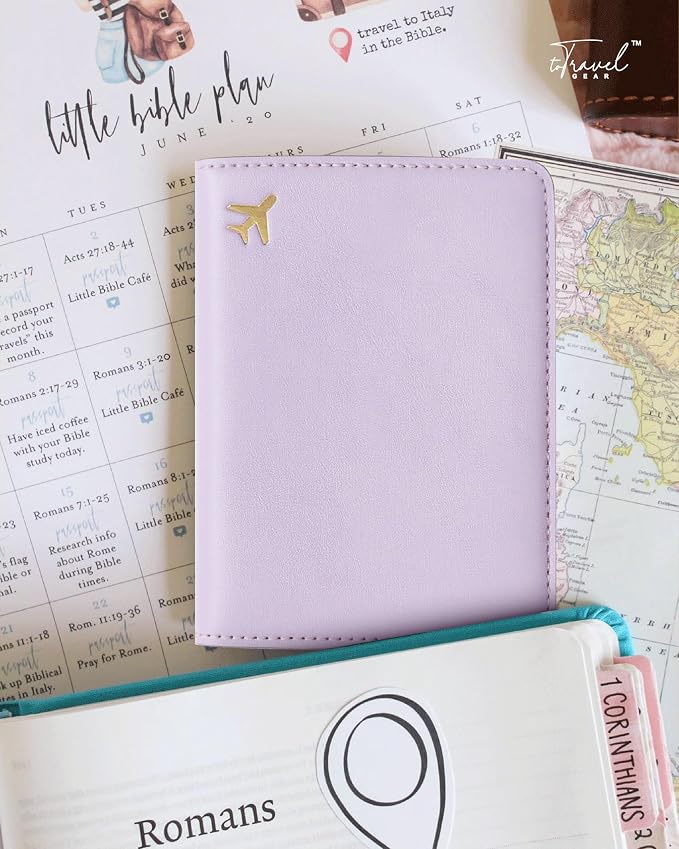 Passport Holder for Travel, RFID Blocking Waterproof PU Leather Travel Passport Cover Case Wallet