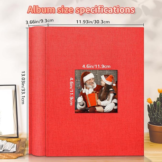 Artfeel Photo Album 4x6 with 1000 Pockets,Slip-in Picture Albums,Linen Cover Memory Book with Front Window,White Page Vertical Photo Book for Wedding,Family,Anniversare,Baby,Vacation