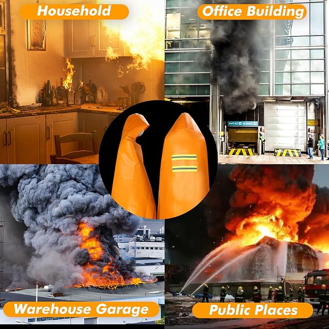 Fire Escape Cloak, Extra Big, Emergency Used as A Fire Blanket, for Home | Fireproof Cloak,72*70in,Fire Escape for Household Office,Head Protect, Reused No Expire,Easy Use for Everyone,Versatile Usage