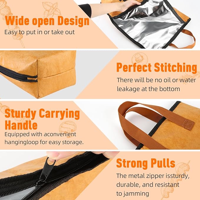 BBQ Blanket for Resting Meat-Air Fryer/Dough/Kitchen/Smoker Accessories Party Picnic Camping-Insulated Bag for Brisket/Pork Shoulder/Turkey-Anniversary Birthday Gift for Men (21in)