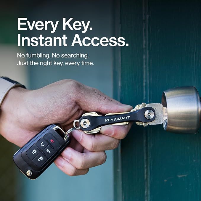 KeySmart Flex - Key Holder for Keychain-Compact Key Organizer for Key Chain, Minimalist Clutter-Free, Up to 8 Keys