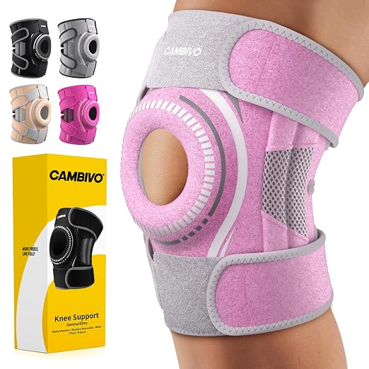 CAMBIVO ELITE Knee Brace with Side Stabilizers & Open Patella Gel Pad — Adjustable Support for Meniscus, Arthritis, ACL, MCL Recovery, Knee Support for Men and Women - Please Check Size Chart