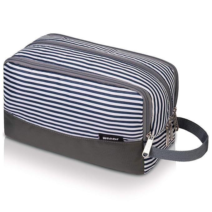 WANDF Travel Toiletry Bag for Men, Small Dopp Kit for Toiletries | Water-Resistant Fabric, Travel Bag for Toiletries, Compact Storage, Shaving Accessories, Weekend Trips