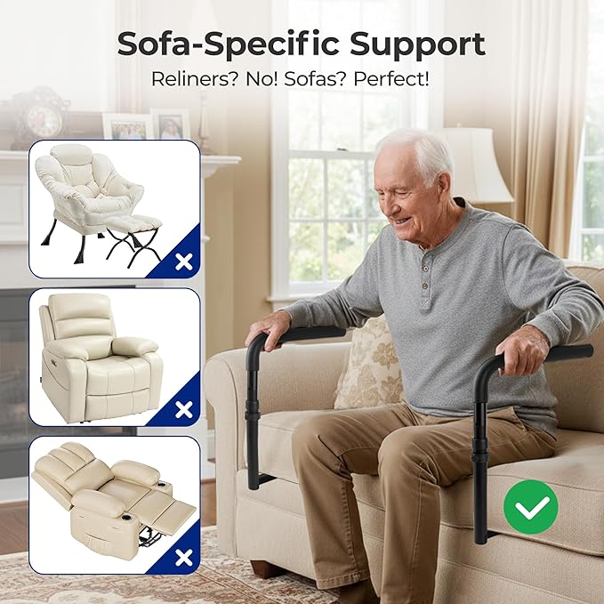 L1 Stand Assist for Couch, Mobility Aids for Chair, Elderly Assistance Products for Elderly, Disabled, Senior Essentials Adjustable Safety Grab Bar for Sit to Stand, Disability Aids, Couch Cane