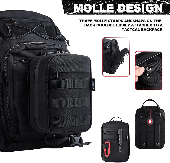 Storage Bag with Combination Lock Small Travel Medicine Lock Box Carbon Lined Tactical Molle Pouch Case Money Cosmetic Organizer